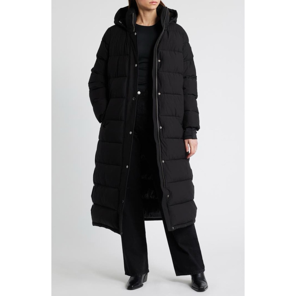 BCBGMXZRIA Women's Black puffer Long Puffer Coat - Picture 2 of 5